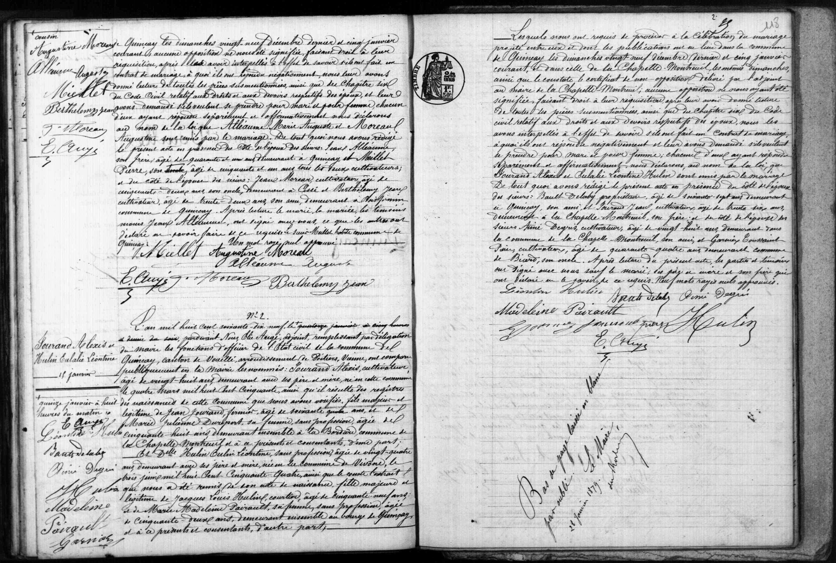 16M_-_1879_01_15_-_Quincay_-_Alexis_JOURAND_-_Eulalie_Leontine_HULIN_s.jpg